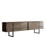 Furniture Sets - Furniture Set Walnut Luxury - Coffee Table + TV Furniture - Black Frame - Dimehouse