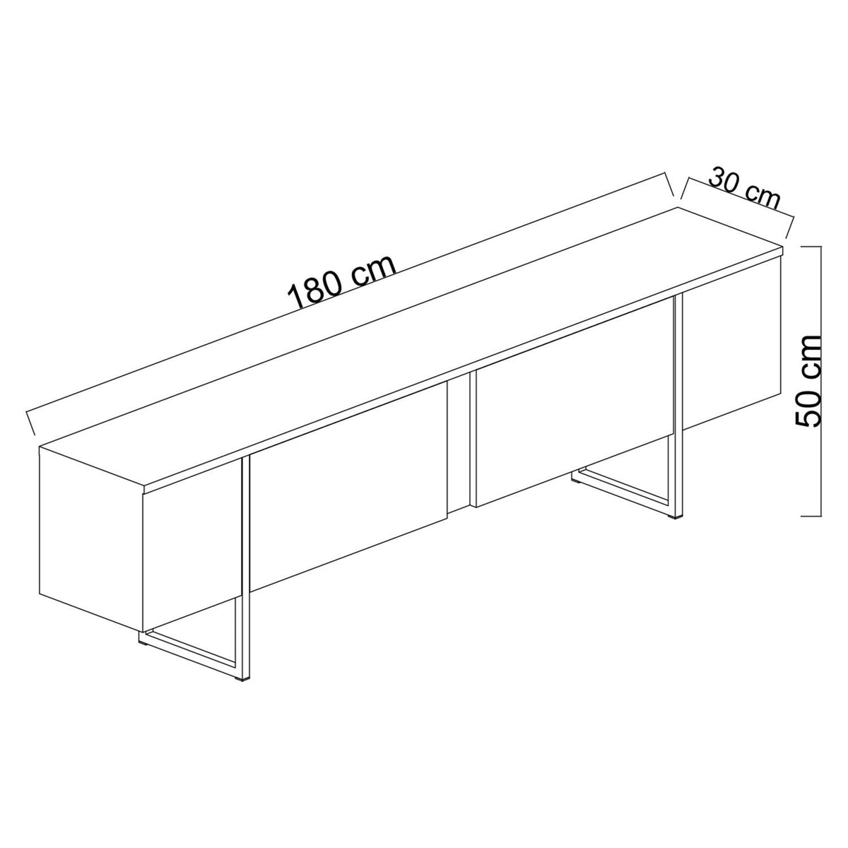 Furniture Sets - Furniture Set Walnut Luxury - Coffee Table + TV Furniture - Black Frame - Dimehouse