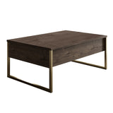 Furniture Sets - Furniture Set Walnut Luxury - Coffee Table + TV Furniture - Golden Frame - Dimehouse