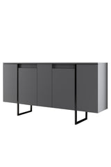 Sideboards - Modern Sideboard Anthracite Luxury 160x80x35 - Black Frame - Dimehouse