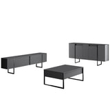 Sideboards - Modern Sideboard Anthracite Luxury 160x80x35 - Black Frame - Dimehouse