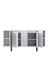 Sideboards - Modern Sideboard White Luxury 160x80x35 - Black Frame - Dimehouse