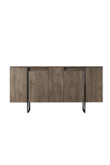 Sideboards - Modern Sideboard Walnut Luxury 160x80x35 - Black Frame - Dimehouse