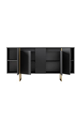Sideboards - Modern Sideboard Anthracite Luxury 160x80x35 - Golden Frame - Dimehouse