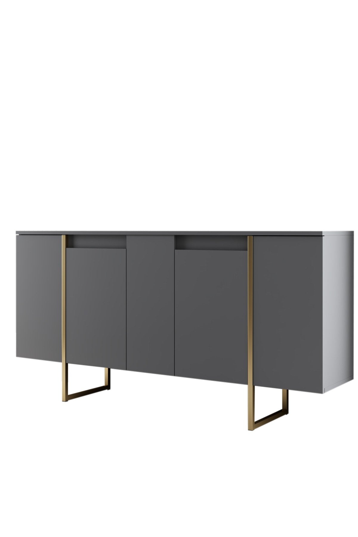 Sideboards - Modern Sideboard Anthracite Luxury 160x80x35 - Golden Frame - Dimehouse