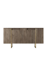 Furniture Sets - Furniture Set Walnut Luxury - Coffee Table + TV Furniture + Sideboard - Golden Frame - Dimehouse