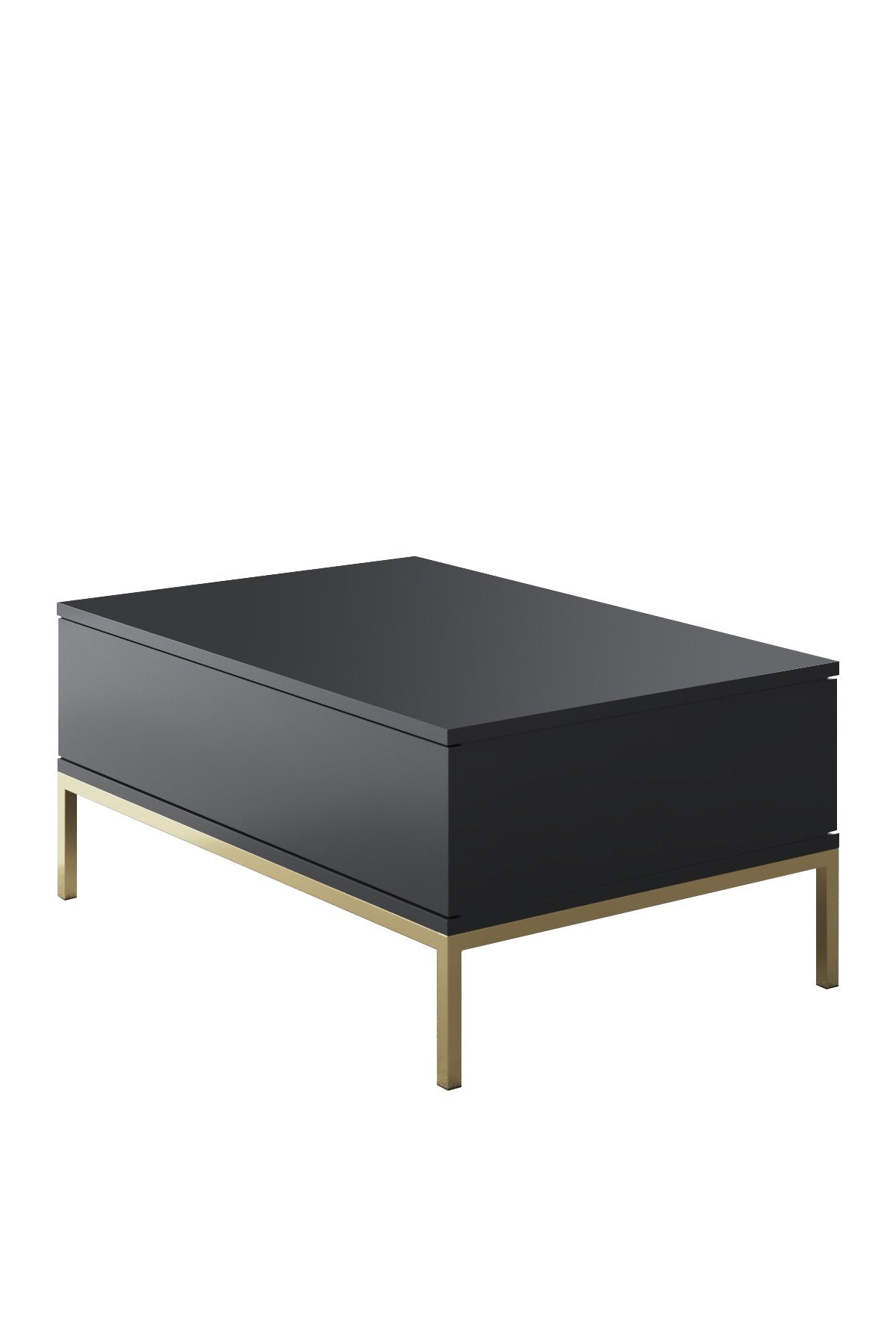 Coffee tables - Rectangular Coffee Table Anthracite Lord 90x60 - Golden Frame - Dimehouse