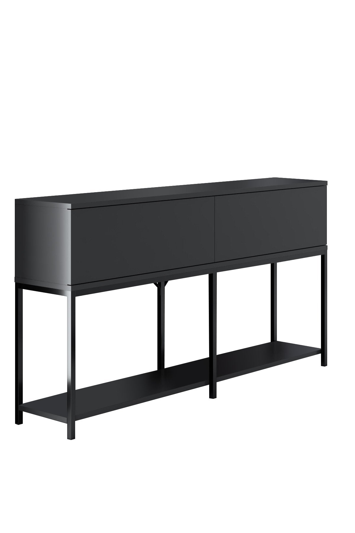 Sideboards - Modern Sideboard Anthracite Lord 150x30x80 - Black Frame - Two Compartments - Dimehouse
