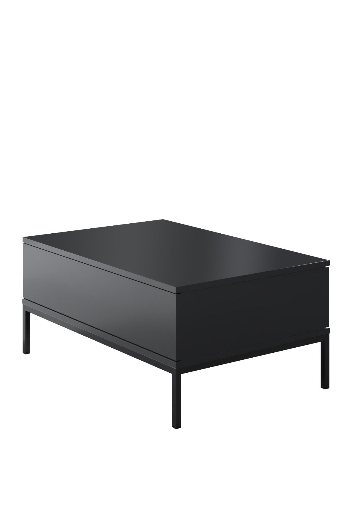 Coffee tables - Rectangular Coffee Table Anthracite Lord 90x60 - Black Frame - Dimehouse
