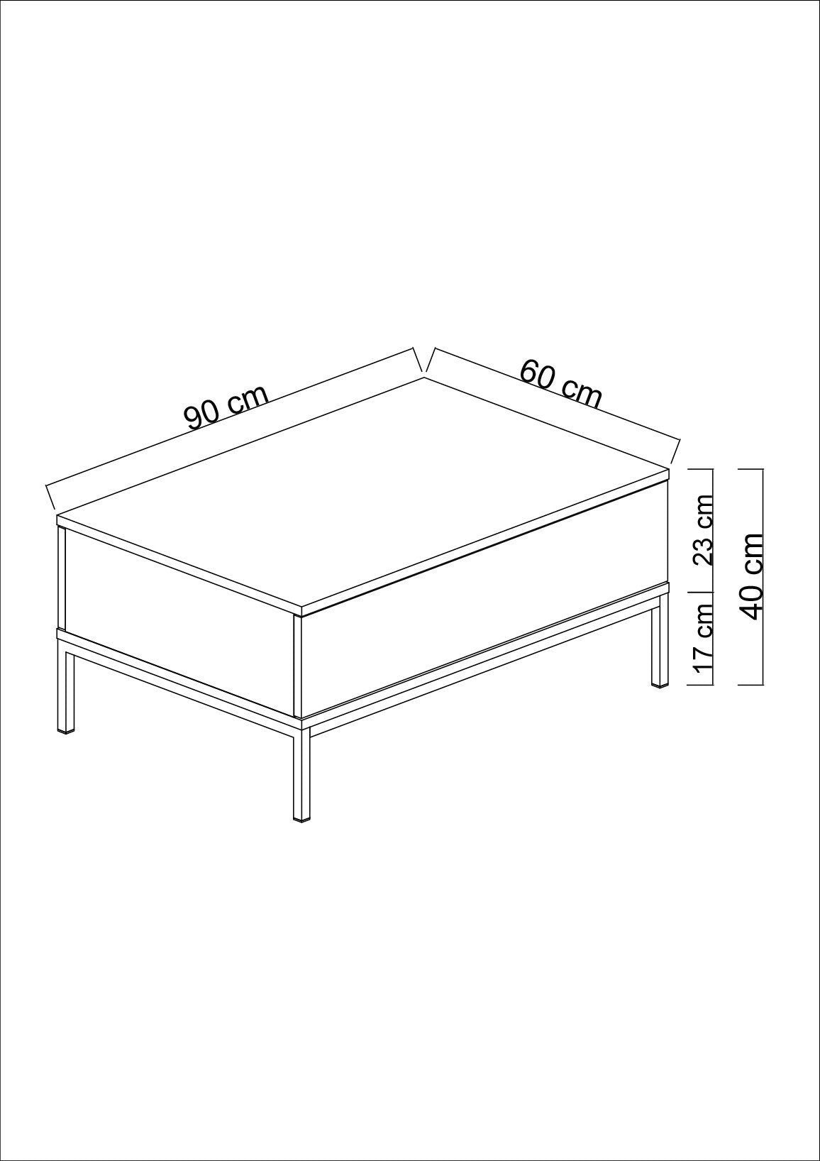 Coffee tables - Rectangular Coffee Table Black Lord 90x60 - Silver Frame - Dimehouse