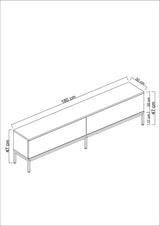 TV Furniture - TV Furniture Lord Black Melamine 180x47x30 cm - Dimehouse