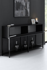 Sideboards - Modern Sideboard Black Lord 150x30x80 - Two Compartments - Dimehouse