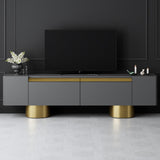 TV Furniture - TV Furniture Anthracite Bohem 180x50x30 - Golden Frame - Dimehouse