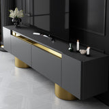 TV Furniture - TV Furniture Anthracite Bohem 180x50x30 - Golden Frame - Dimehouse