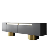 TV Furniture - TV Furniture Anthracite Bohem 180x50x30 - Golden Frame - Dimehouse