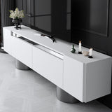 TV Furniture - TV Furniture White Bohem 180x50x30 - Silver Frame - Dimehouse