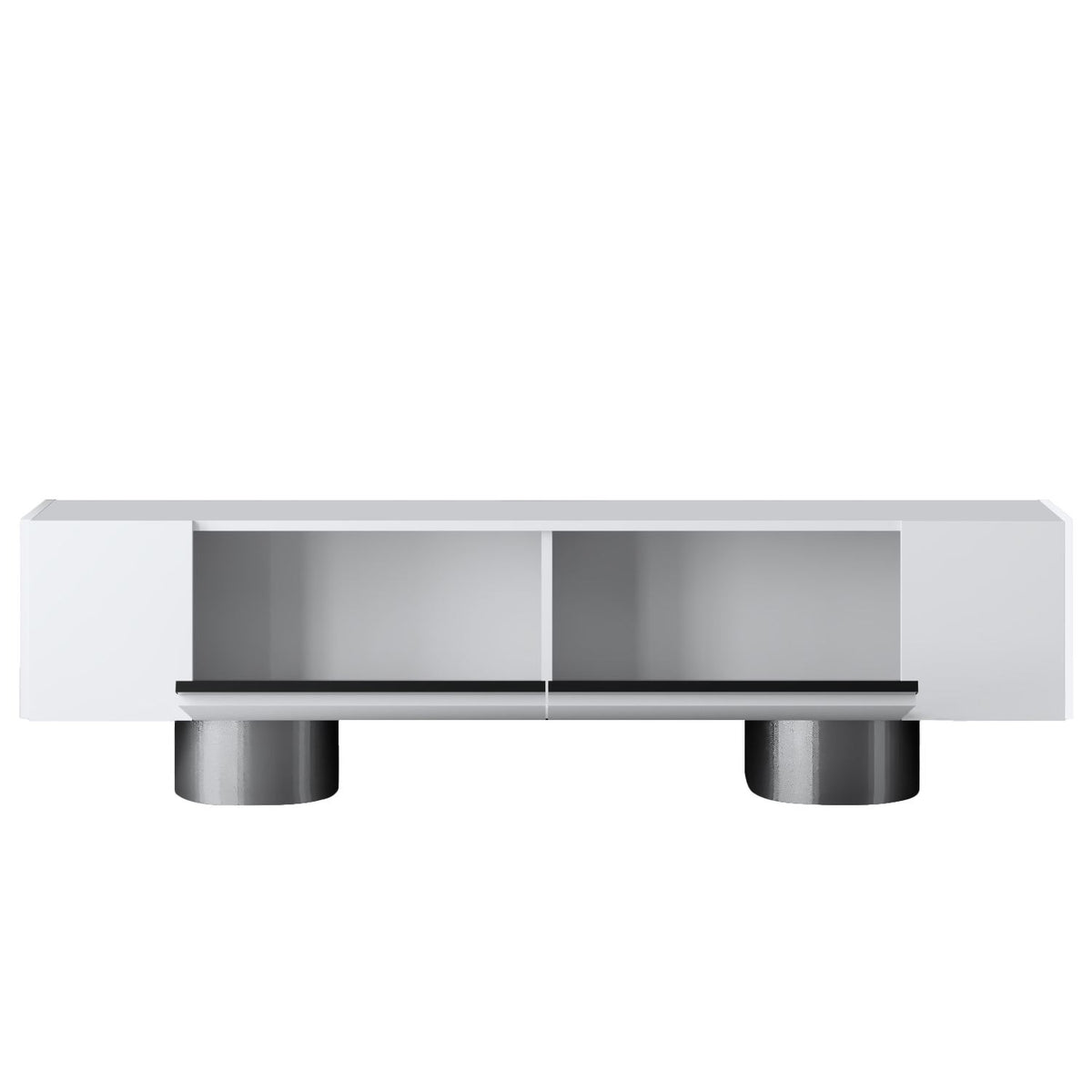 TV Furniture - TV Furniture White Bohem 180x50x30 - Silver Frame - Dimehouse