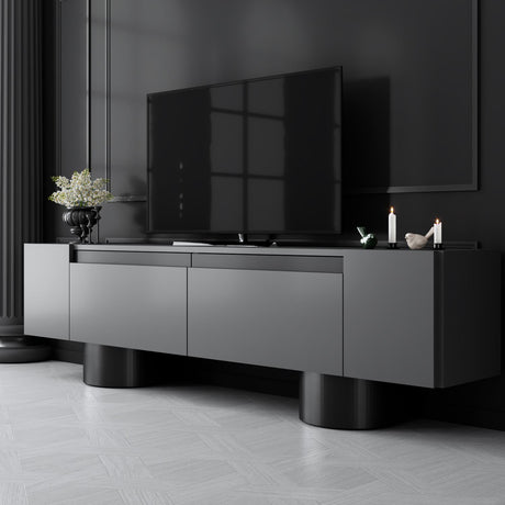 TV Furniture - TV Furniture Anthracite Bohem 180x50x30 - Black Frame - Dimehouse