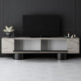 TV Furniture - TV Furniture Travertine Bohem 180x50x30 - Black Frame - Dimehouse