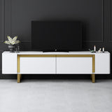 TV Furniture - TV Furniture White Yildiz 180x50x30 - Golden Frame - Dimehouse