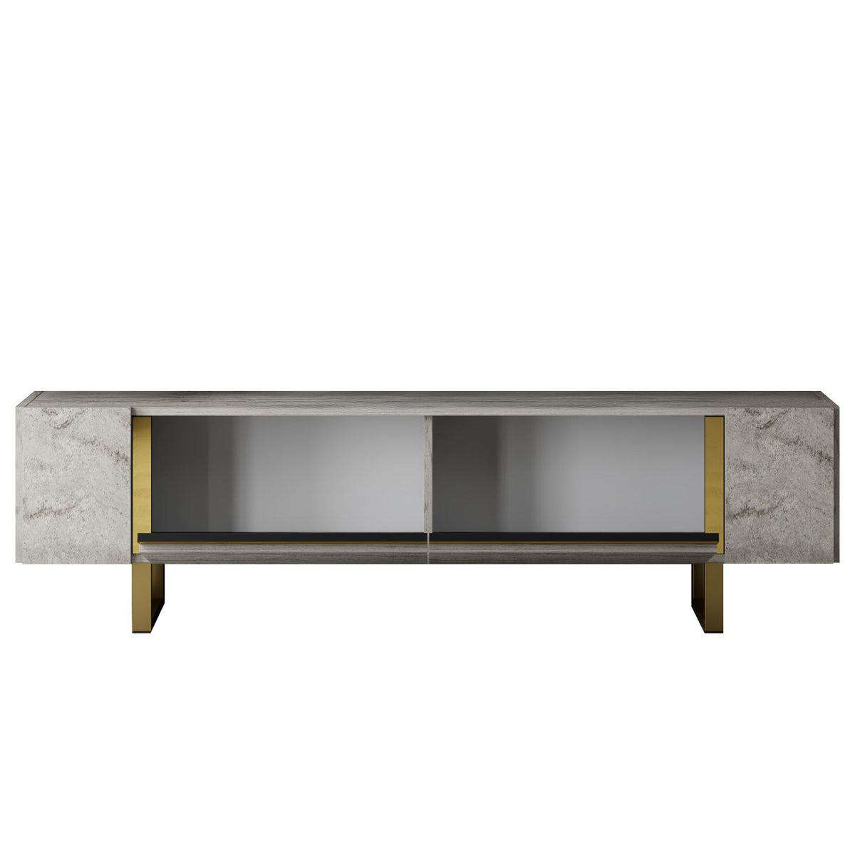 TV Furniture - TV Furniture Travertine Yildiz 180x50x30 - Golden Frame - Dimehouse