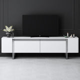 TV Furniture - TV Furniture White Yildiz 180x50x30 - Silver Frame - Dimehouse