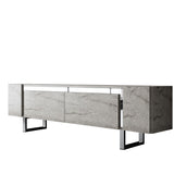 TV Furniture - TV Furniture Travertine Yildiz 180x50x30 - Silver Frame - Dimehouse