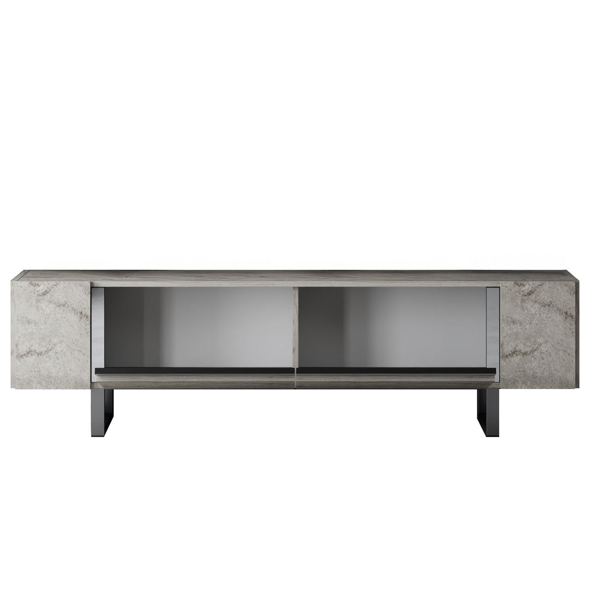 TV Furniture - TV Furniture Travertine Yildiz 180x50x30 - Silver Frame - Dimehouse