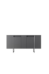 Sideboards - Modern Sideboard Anthracite Luxury 160x80x35 - Silver Frame - Dimehouse