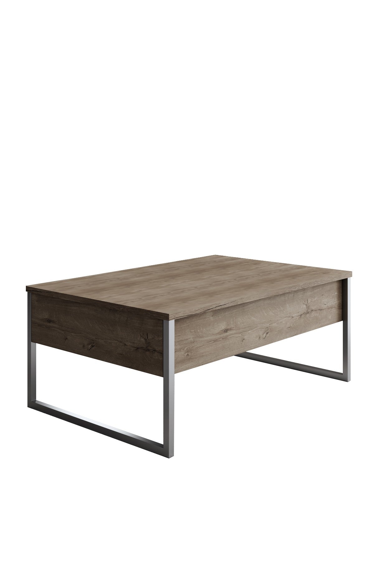 Coffee tables - Rectangular Coffee Table Walnut Luxury 90x60 - Silver Frame - Dimehouse