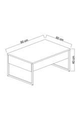 Coffee tables - Rectangular Coffee Table Walnut Luxury 90x60 - Silver Frame - Dimehouse