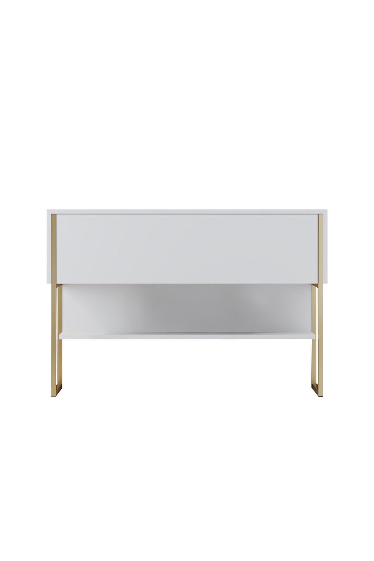 Sideboards - Modern Sideboard White Luxury 120x80x30 - Golden Frame - One Compartment - Dimehouse