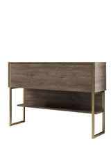 Sideboards - Modern Sideboard Walnut Luxury 120x80x30 - Golden Frame - One Compartment - Dimehouse