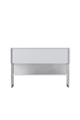 Sideboards - Modern Sideboard White Luxury 120x80x30 - Silver Frame - One Compartment - Dimehouse