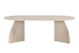 Melina coffee table travertine oval 120 cm Melamine-coated wood composite