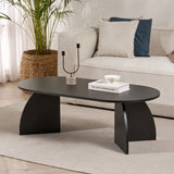 Melina coffee table oval in wood black 120 cm Melamine coated wood composite