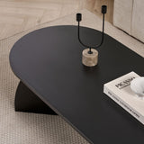 Melina coffee table oval in wood black 120 cm Melamine coated wood composite
