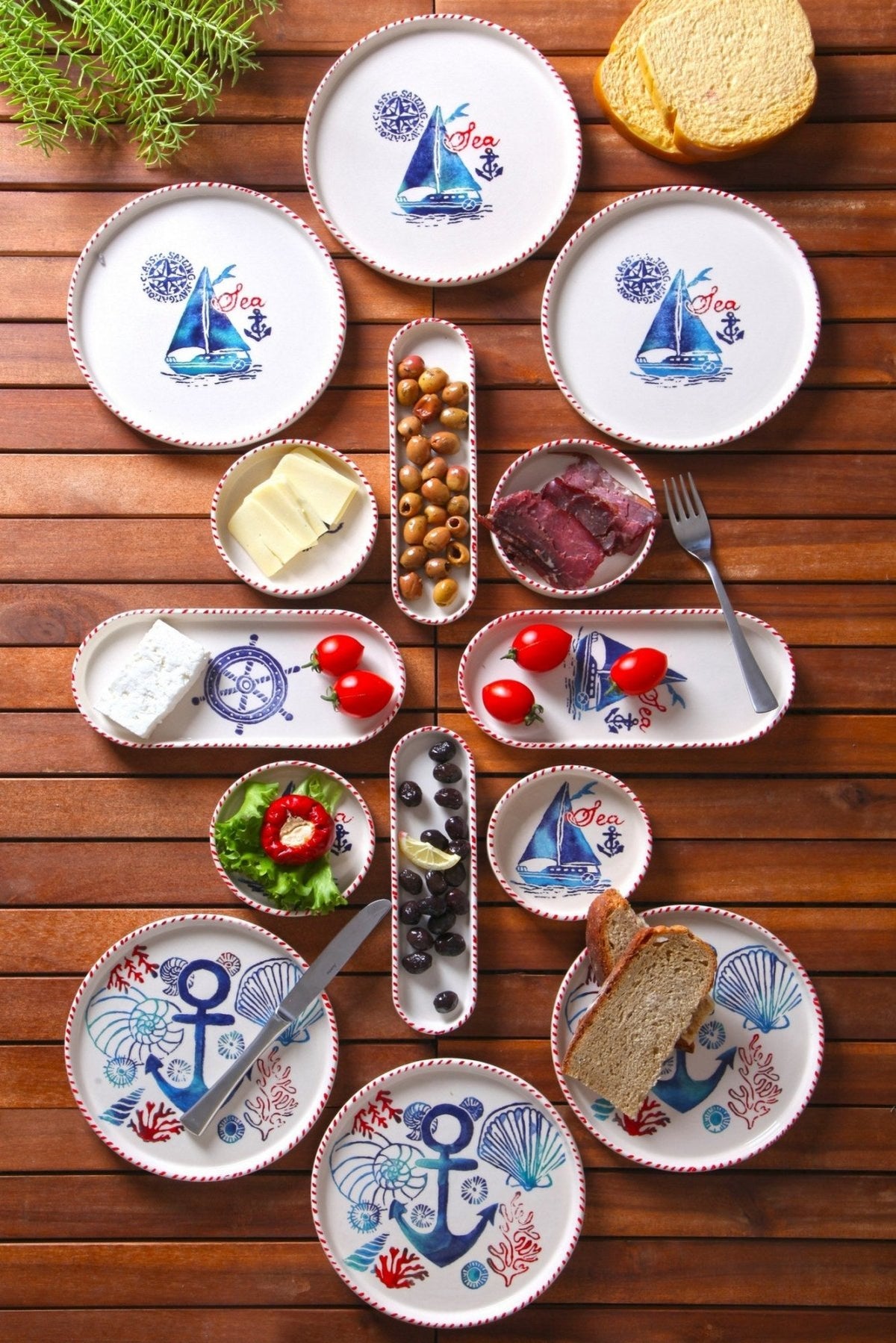 KAHSER14-MARINE White Blue Red 100% CERAMIC 6 cm wide