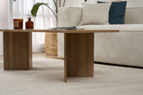 Coffee tables - Rectangular coffee table oak melamine Sabin 119x60 cm - Dimehouse