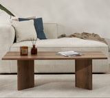 Coffee tables - Rectangular coffee table walnut melamine Sabin 119x60 cm - Dimehouse