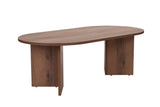 Coffee tables - Coffee table walnut melamine arc shape Koda 119x60 cm - Dimehouse