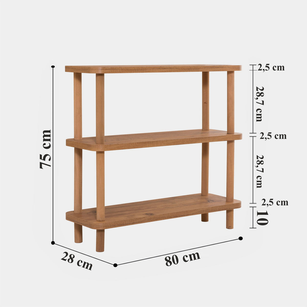Wall cabinets - Wall cabinet Step Atlantic Pine Melamine 80x75x28 cm - Dimehouse