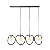 Hanging lamps - Hanging lamp Nova 4 - light Black Metal 140 cm - Dimehouse