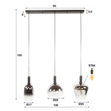 Hanging lamps - Hanging lamp Nexus 3 - light Black Metal 105 cm - Dimehouse