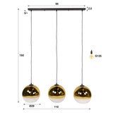 Hanging lamp - Glass hanging lamp Juliette 3 - light gold glass - Dimehouse