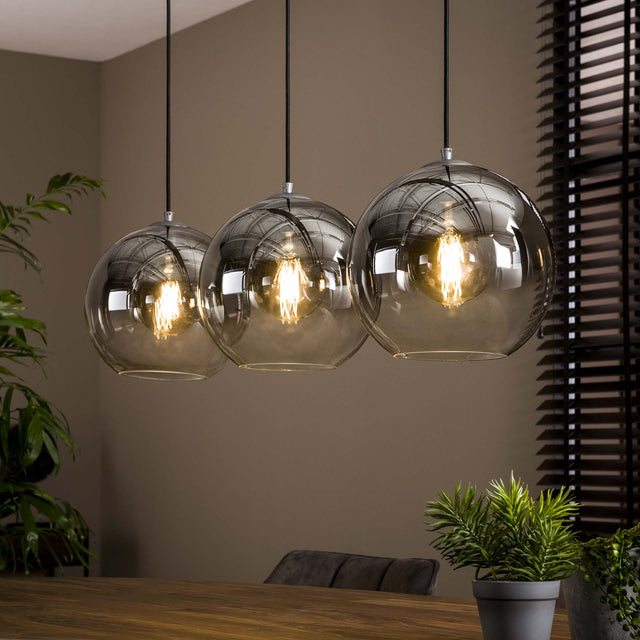 Hanging lamps - Glass hanging lamp Juliette 3 - light smokey glass - Dimehouse