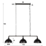 Hanging lamp Abby DH Interior Black LxWxH 106x31x28 Black White photo size indication