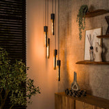 Hanging lamps - Hanging lamp Judy 5 - slightly stepped black - Dimehouse
