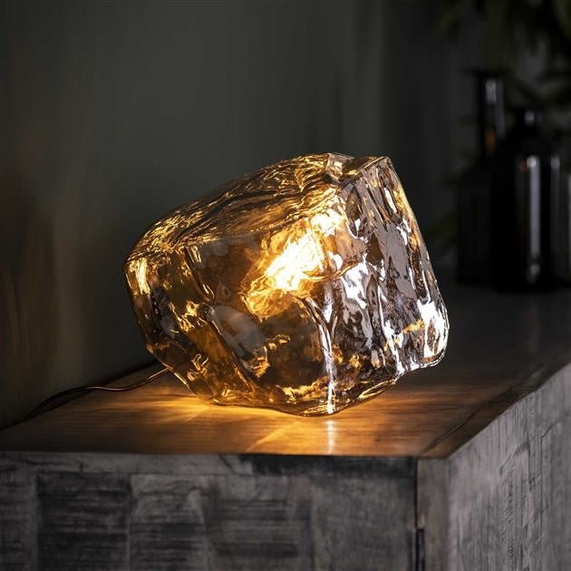 Table lamp Rocks DH Interior Chromed LxWxH 44x34x34 Glass Atmospheric photo diagonal front view