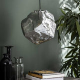 Hanging lamp Rocks DH Interior Chromed LxWxH 45x34x34 Glass Atmospheric photo diagonal front view